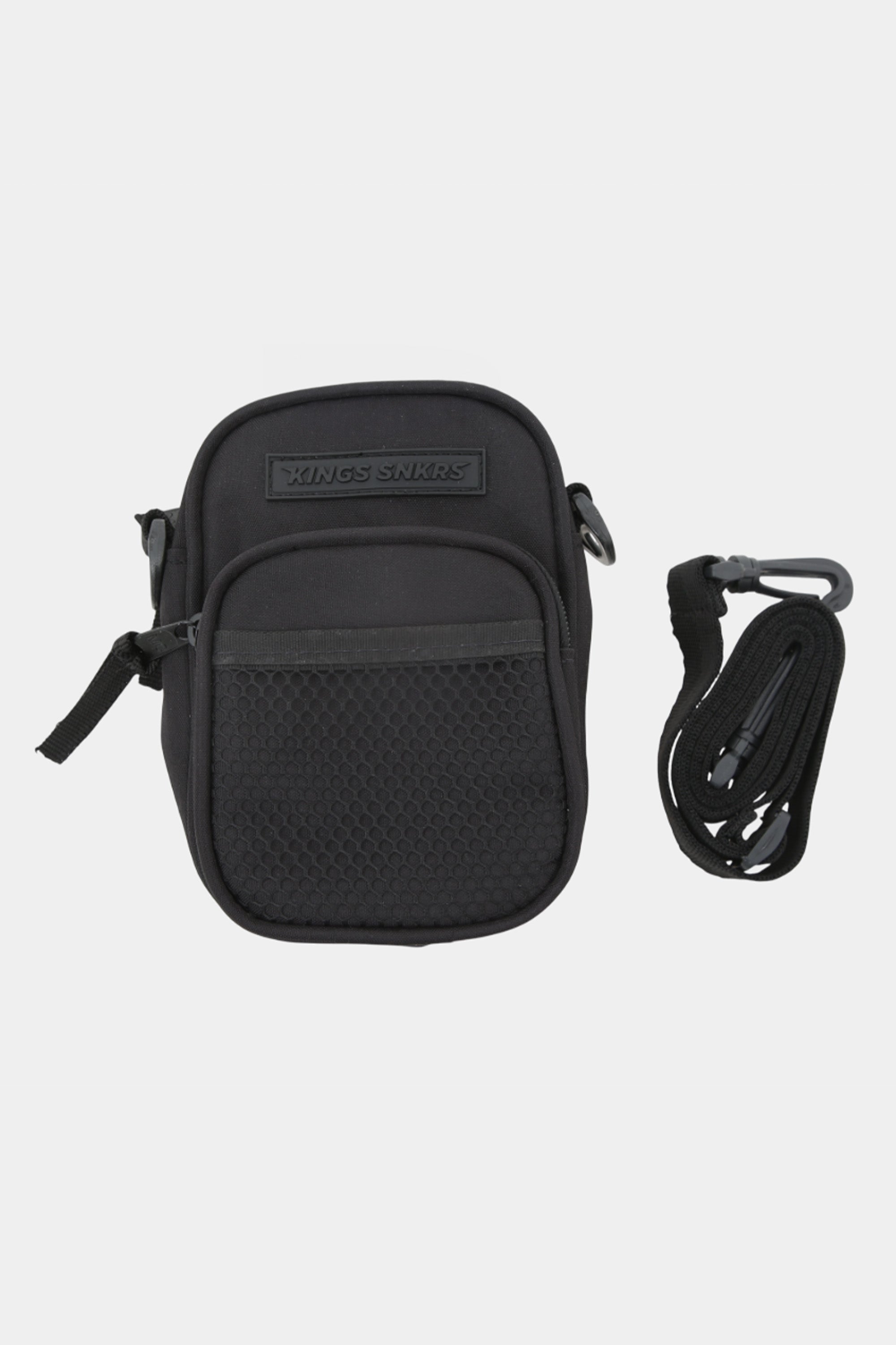 KINGS SNKRS MESH POCKET SHOULDER BAG GREY