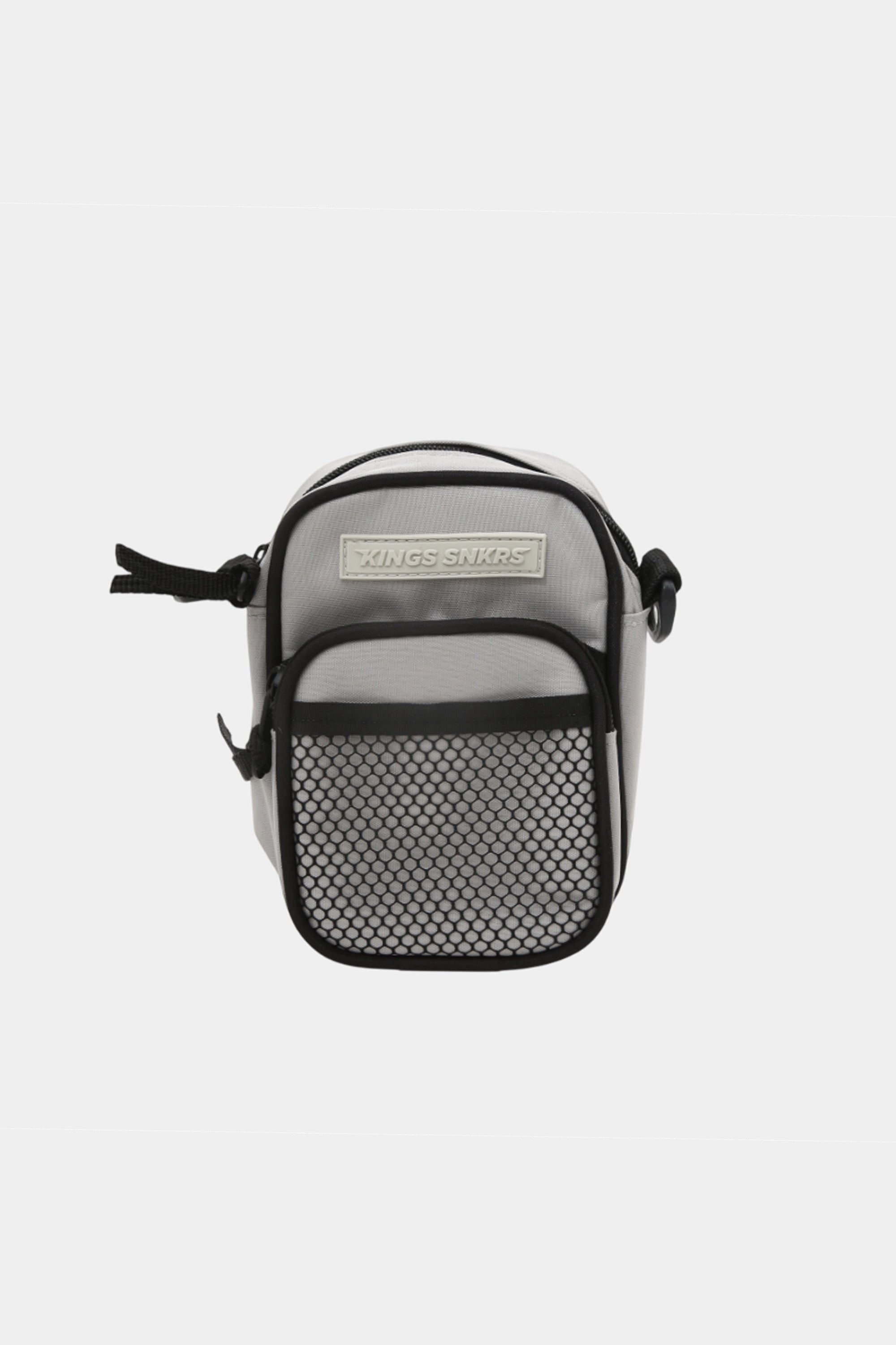 KINGS SNKRS MESH POCKET SHOULDER BAG GREY