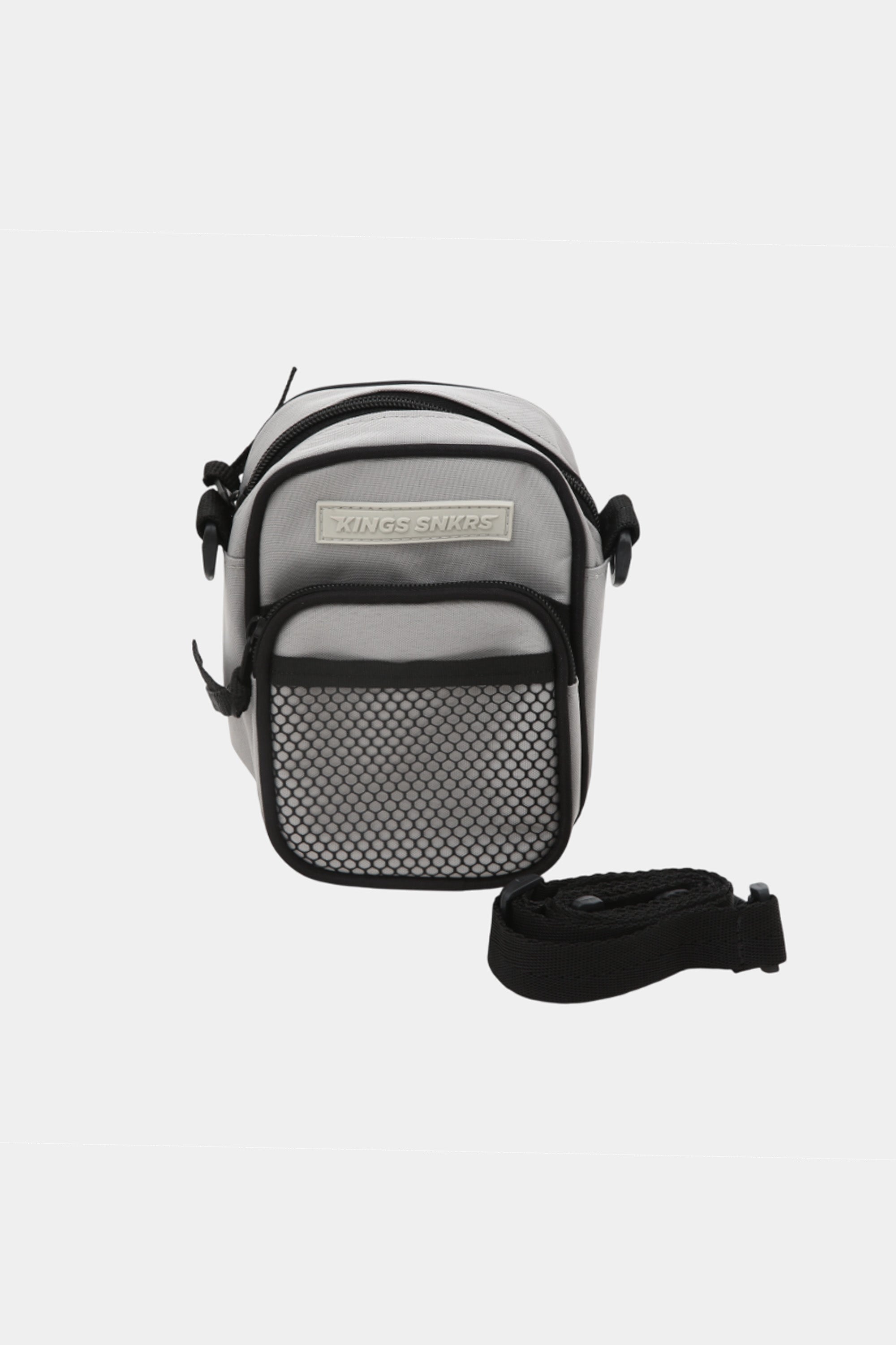 KINGS SNKRS MESH POCKET SHOULDER BAG GREY